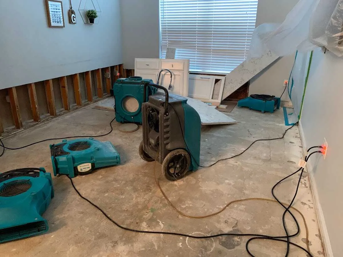 Dehumidifier in flood-cut room for Water Extraction & Removal in Rendon
